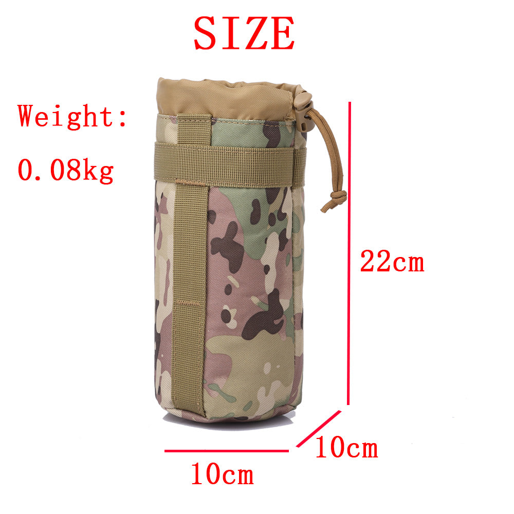 BAOTAC Top Drawstring Water Bottle Holder, Upgraded 1000D Nylon Tactical Molle Water Bottle Pouch, Sports Water Bottle Bag