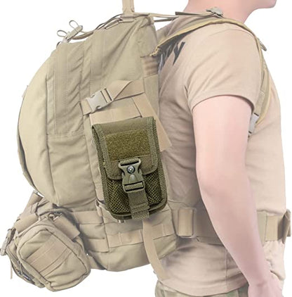 BAOTAC Tactical Molle EDC Cellphone Pouch with Compass Holster Phone Case Molle Tool Pouch Universal Waist Bag