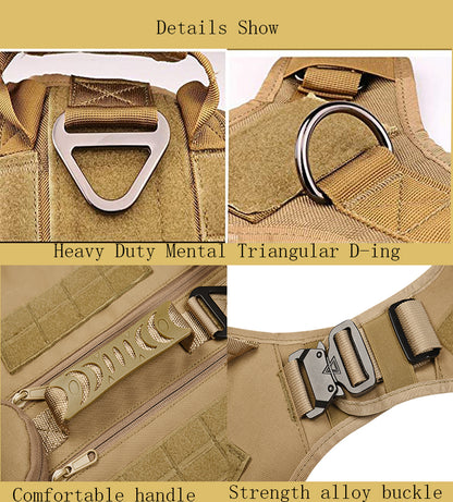 BAOTAC Tactical Dog Harness  Escape- Proof  Military Vest No Pulling  Working or Training Pet Vest for Medium & Large